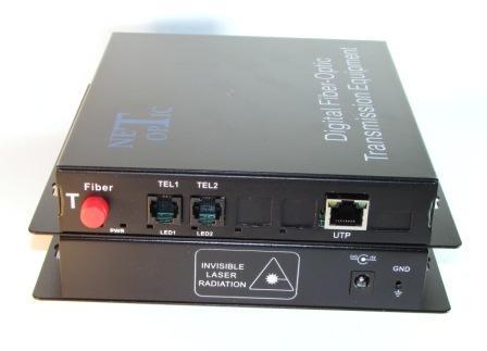 Преобразователь 2 телефонных линии и Ethernet по ВОЛС NO-Z2PE-20