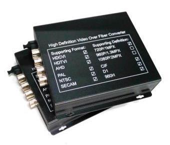 Комплект передачи 8 каналов AHD / TVI / CVI и 1 канал RS-485 интерфейса по оптоволокну NO-UNICAT81-20