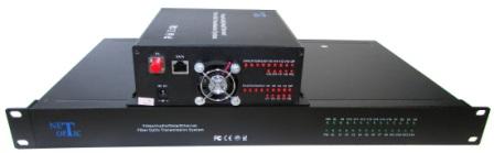 16 каналов видео + 2 канала двунаправленных данных RS-485 по оптоволокну NO-1602-30 (гибридный)