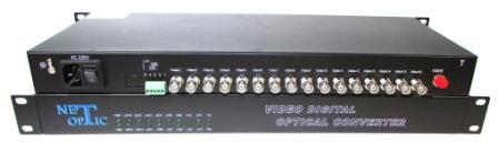 16 каналов видео + 2 канала двунаправленных данных RS-485 по оптоволокну NO-1602-30 (исп. rackmounte 19")